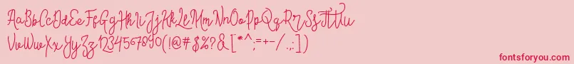 fuente ContentoScriptFree – Fuentes Rojas Sobre Fondo Rosa