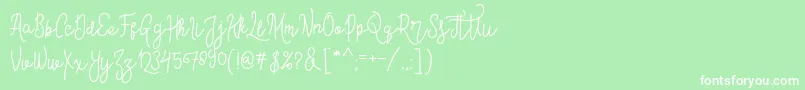 フォントContentoScriptFree – 緑の背景に白い文字