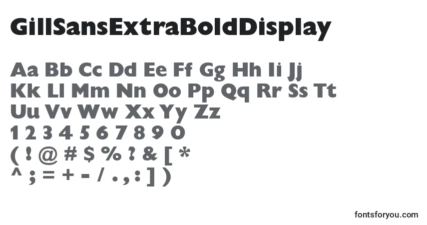 GillSansExtraBoldDisplay-fontti – aakkoset, numerot, erikoismerkit