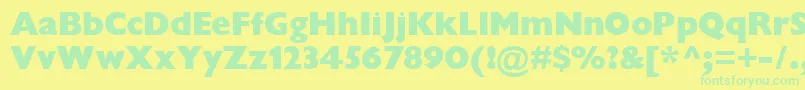 GillSansExtraBoldDisplay Font – Green Fonts on Yellow Background