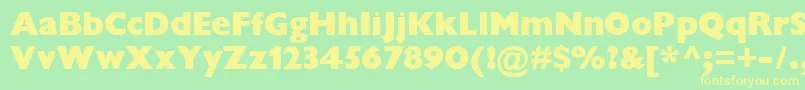 GillSansExtraBoldDisplay Font – Yellow Fonts on Green Background