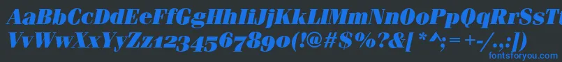 FerraraOsfUltraItalic Font – Blue Fonts on Black Background