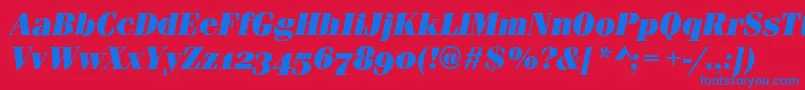FerraraOsfUltraItalic Font – Blue Fonts on Red Background
