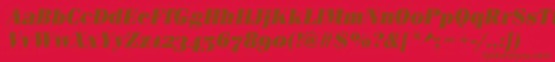 FerraraOsfUltraItalic Font – Brown Fonts on Red Background