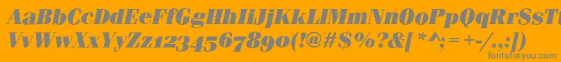 Шрифт FerraraOsfUltraItalic – серые шрифты на оранжевом фоне