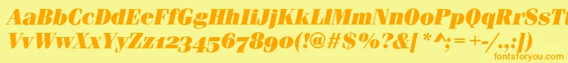Шрифт FerraraOsfUltraItalic – оранжевые шрифты на жёлтом фоне