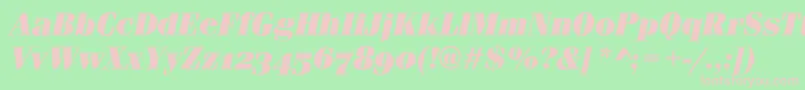 FerraraOsfUltraItalic Font – Pink Fonts on Green Background