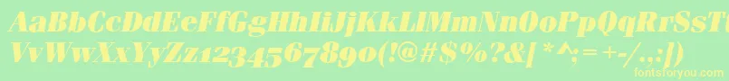FerraraOsfUltraItalic Font – Yellow Fonts on Green Background