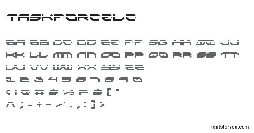 Schriftart Taskforcelc – Alphabet, Zahlen, spezielle Symbole