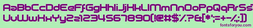 PicklePushing-Schriftart – Violette Schriften auf grünem Hintergrund
