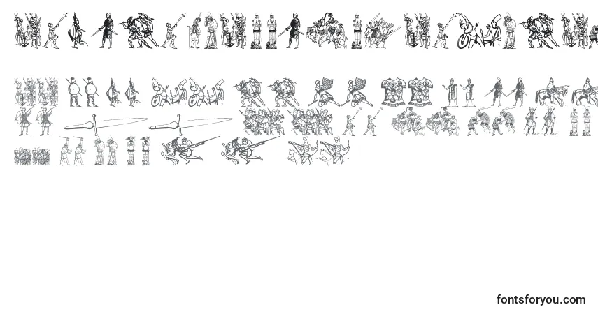 AncientWarriorsAndWeaponsTfb-fontti – aakkoset, numerot, erikoismerkit
