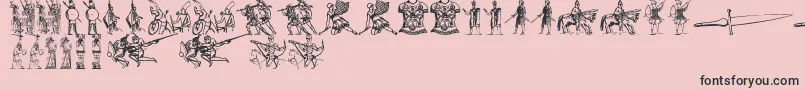 AncientWarriorsAndWeaponsTfb Font – Black Fonts on Pink Background