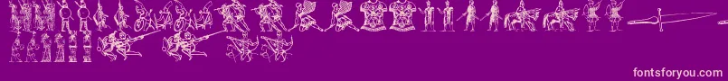 AncientWarriorsAndWeaponsTfb Font – Pink Fonts on Purple Background