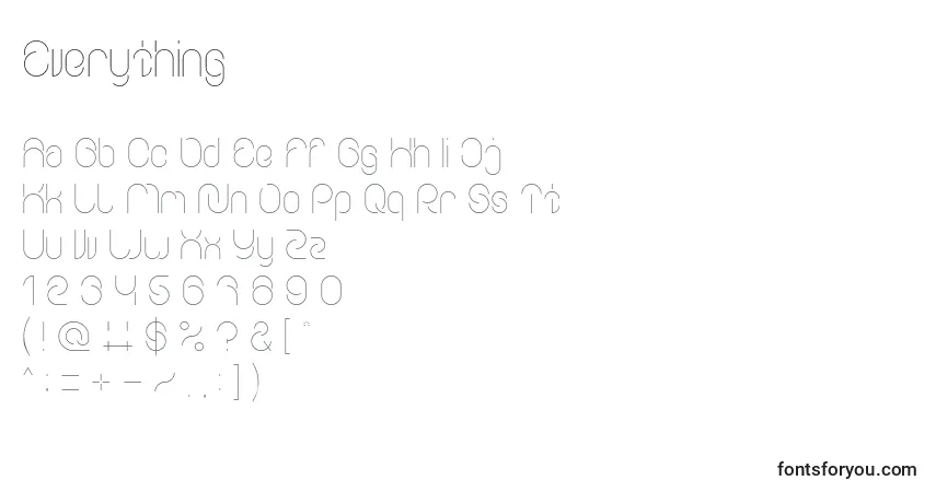 Czcionka Everything – alfabet, cyfry, specjalne znaki