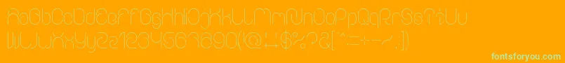 Everything-Schriftart – Grüne Schriften auf orangefarbenem Hintergrund