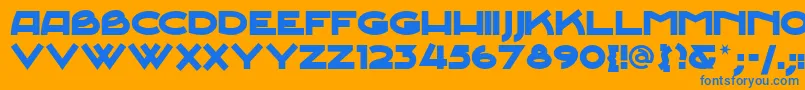 Junesn Font – Blue Fonts on Orange Background