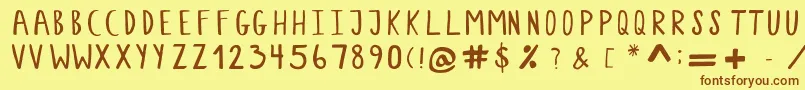 MeaculpaRegular Font – Brown Fonts on Yellow Background