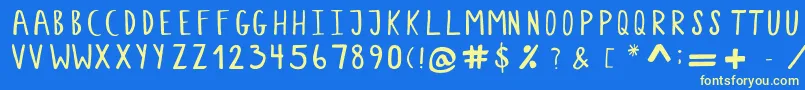 MeaculpaRegular Font – Yellow Fonts on Blue Background