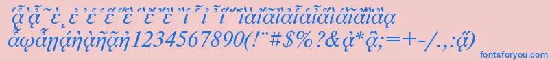 NewtonpgttItalic Font – Blue Fonts on Pink Background