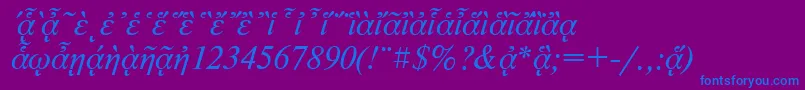 NewtonpgttItalic Font – Blue Fonts on Purple Background