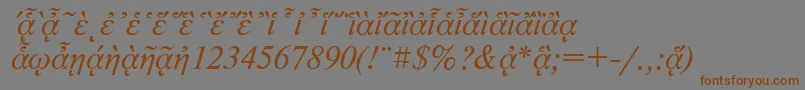 NewtonpgttItalic Font – Brown Fonts on Gray Background