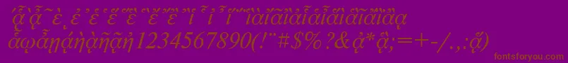 NewtonpgttItalic-Schriftart – Braune Schriften auf violettem Hintergrund