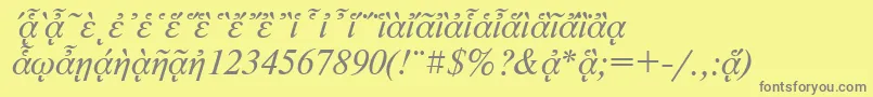 NewtonpgttItalic Font – Gray Fonts on Yellow Background