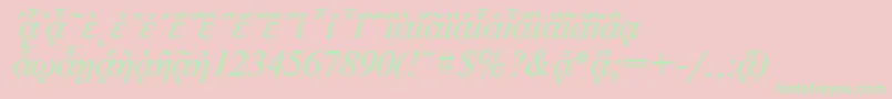 NewtonpgttItalic Font – Green Fonts on Pink Background