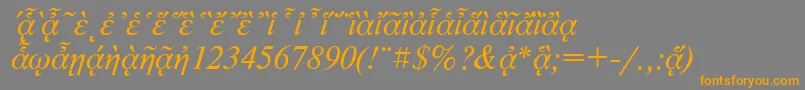 NewtonpgttItalic Font – Orange Fonts on Gray Background