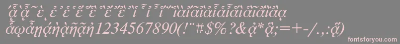 Шрифт NewtonpgttItalic – розовые шрифты на сером фоне