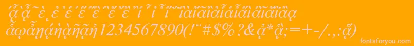 NewtonpgttItalic Font – Pink Fonts on Orange Background