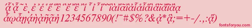 NewtonpgttItalic Font – Red Fonts on Pink Background