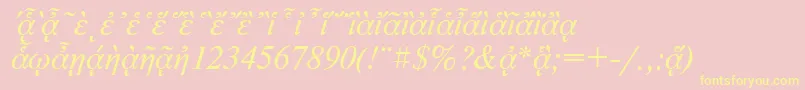 NewtonpgttItalic Font – Yellow Fonts on Pink Background