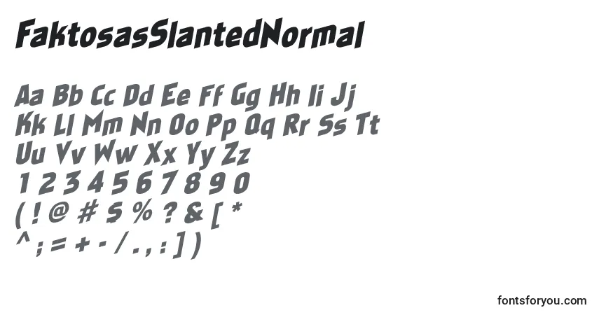 Шрифт FaktosasSlantedNormal – алфавит, цифры, специальные символы