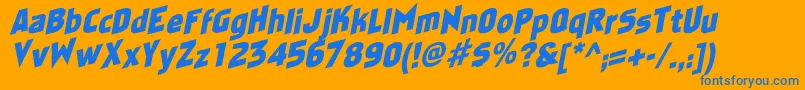 FaktosasSlantedNormal Font – Blue Fonts on Orange Background