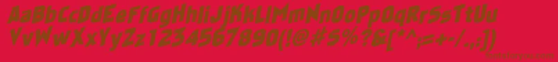 FaktosasSlantedNormal Font – Brown Fonts on Red Background