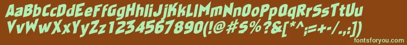 FaktosasSlantedNormal Font – Green Fonts on Brown Background