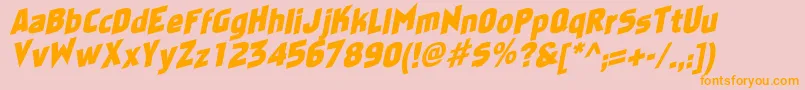 FaktosasSlantedNormal Font – Orange Fonts on Pink Background