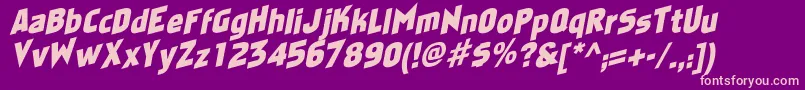 FaktosasSlantedNormal Font – Pink Fonts on Purple Background