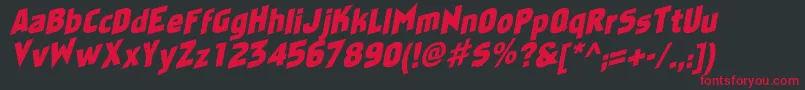 FaktosasSlantedNormal Font – Red Fonts on Black Background