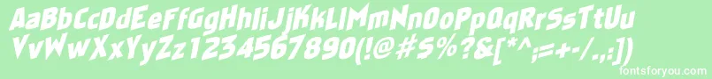 FaktosasSlantedNormal Font – White Fonts on Green Background