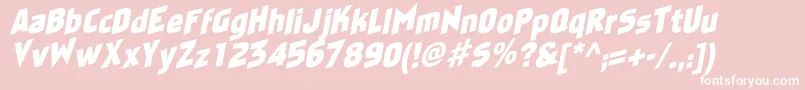 FaktosasSlantedNormal Font – White Fonts on Pink Background