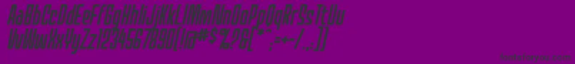 Czcionka MecheffectsonelcbbItal – czarne czcionki na fioletowym tle