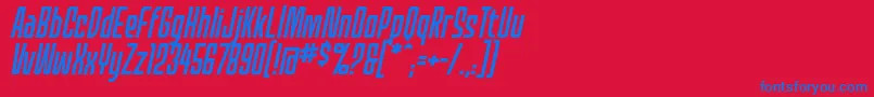 Шрифт MecheffectsonelcbbItal – синие шрифты на красном фоне