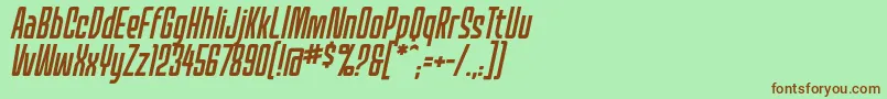 MecheffectsonelcbbItal Font – Brown Fonts on Green Background