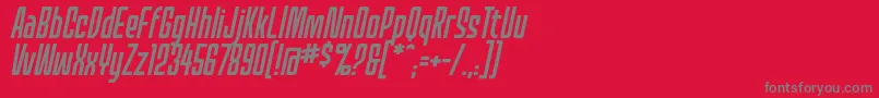 フォントMecheffectsonelcbbItal – 赤い背景に灰色の文字