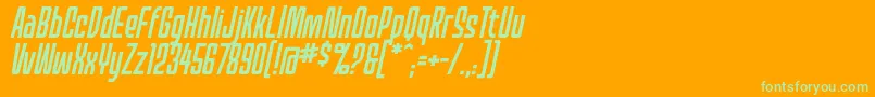 MecheffectsonelcbbItal Font – Green Fonts on Orange Background