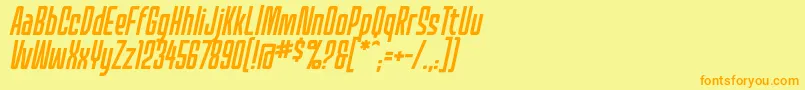 MecheffectsonelcbbItal-Schriftart – Orangefarbene Schriften auf gelbem Hintergrund