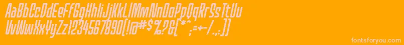 MecheffectsonelcbbItal Font – Pink Fonts on Orange Background