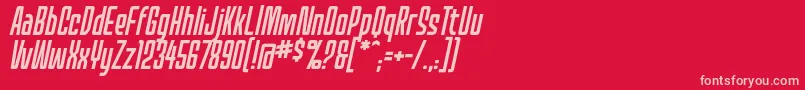 フォントMecheffectsonelcbbItal – 赤い背景にピンクのフォント